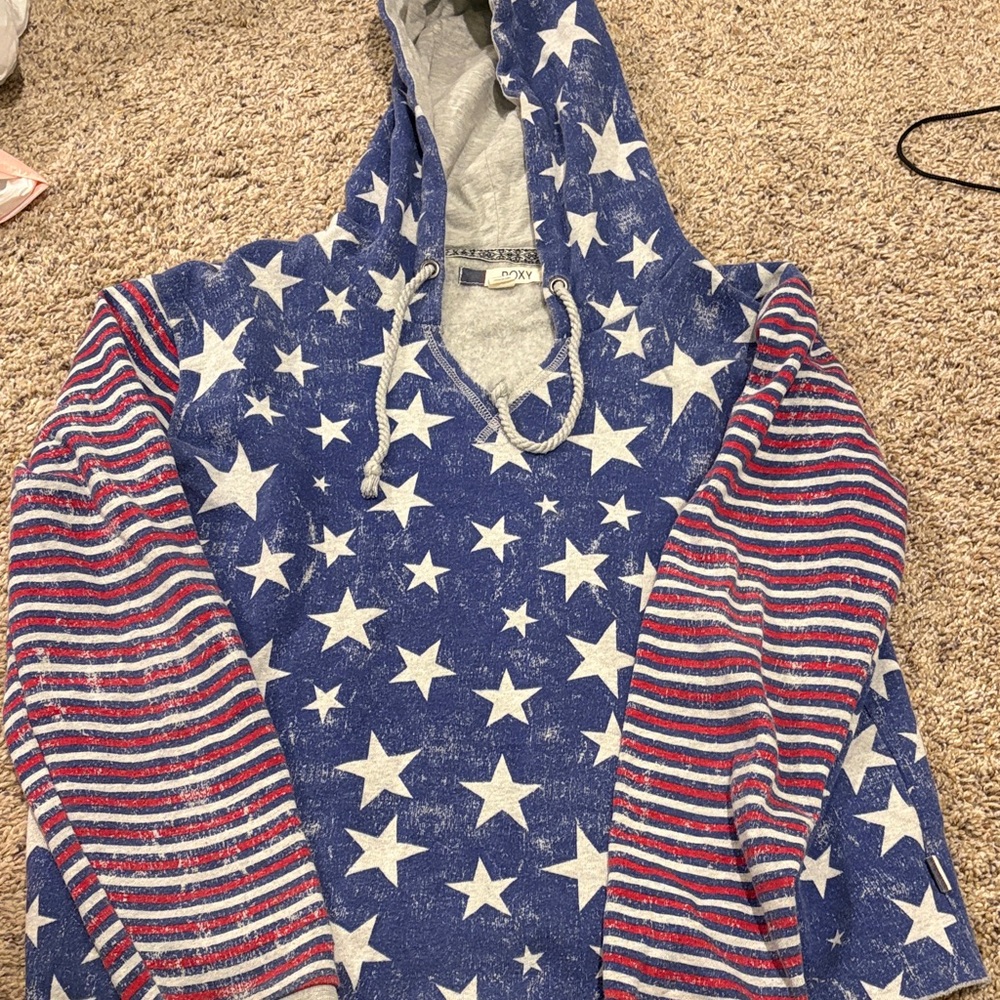 Roxy Stars and Stripes super soft baggy hoodie